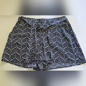 Maurices Belted Shorts Blue and White Size M